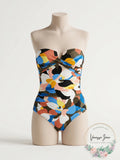 Calvin Klein Printed Strapless One-Piece Swimsuit by Vanessa Jane