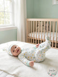 Chickpea Cutie Pie Baby Baby Boys Printed Cotton Coverall and Hat Set by Vanessa Jane