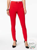 I.N.C. Seamed Extend-Tab Skinny Pants Red, Size 10 by Vanessa Jane