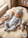 Chickpea Baby Boys I Love My Dad 2-Piece Coverall Set – Gray, Size 3/6 Months by Vanessa Jane