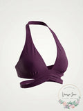 Becca Color Code Split Band Halter Swim Top, Size Small by Vanessa Jane