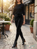 Vince Camuto Crushed Velvet Leggings, Size Medium by Vanessa Jane