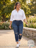Celebrity Pink Trendy Plus Size Ripped Girlfriend-Fit Jeans, Size 22 by Vanessa Jane