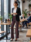 I.n.c. Women's Plus Size Striped Ponte-Knit Pants by Vanessa Jane