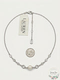 Lauren Ralph Lauren Silver-Tone Crystal and Imitation Pearl Necklace by Vanessa Jane