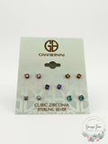Giani Bernini Sterling Silver Earring Set, Multicolor Cubic Zirconia Five Studs by Vanessa Jane