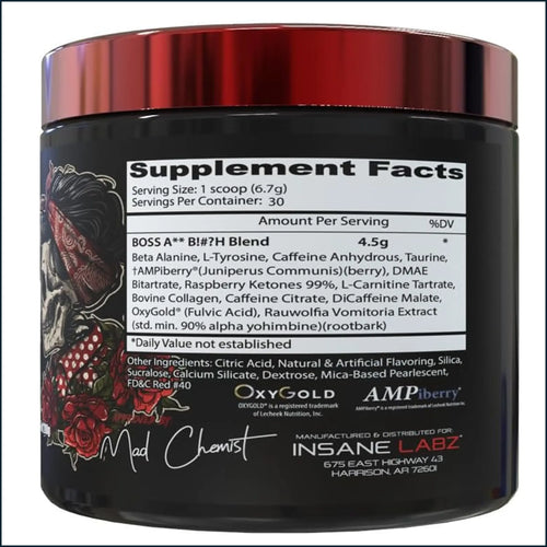 Insane Labz Boss A** B!#?h Pre-workout, 30 Servings by PoorBoySupplements.com
