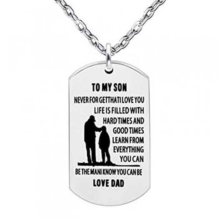 Inspirational Always Remember Son Pendant Necklace Dog Tag by DailySale