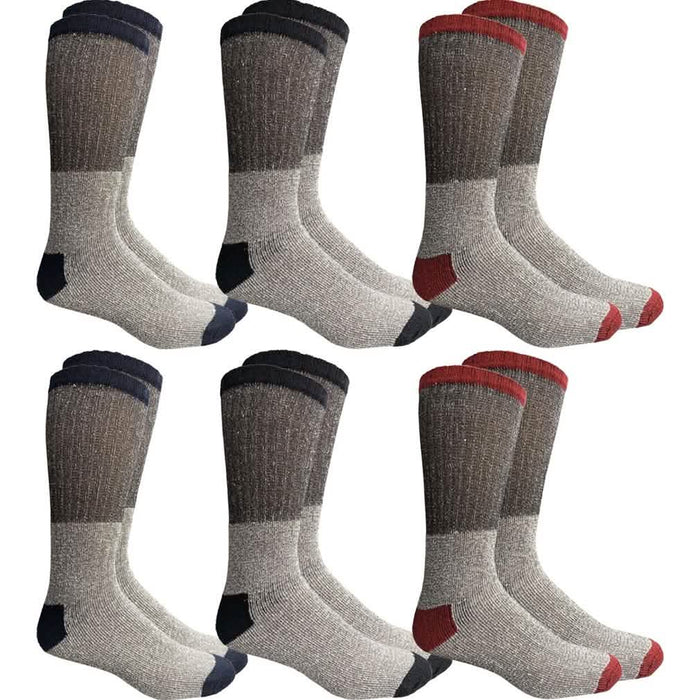 Insulated Thermal Cotton Cold Weather Crew Socks for Men or Women -6_Pack-Women by DailySale