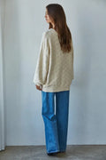 Iona Checkered Knit Pullover: Cream by Boutique 23