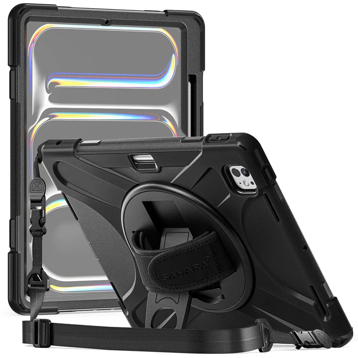 iPad Pro 13-inch (M4 2024 / M5 2025) Case - Heavy-Duty with Hand Strap | Raider X Series by Zerodamage Sahara Case LLC