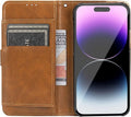 iPhone 14 Pro 6.1-inch Protection Kit Bundle - Folio Wallet Case with Tempered Glass Screen and Camera Protector (Brown) by Zerodamage Sahara Case LLC