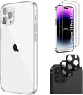 iPhone 14 Pro 6.1-inch Protection Kit Bundle - Hybrid-Flex Hard Shell Case with Tempered Glass Screen and Camera Protector - Clear by Zerodamage Sahara Case LLC