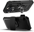 iPhone 14 Pro Max 6.7-inch Protection Kit Bundle - Military Kickstand Series Case with Tempered Glass Screen and Camera Protector - Black by Zerodamage Sahara Case LLC