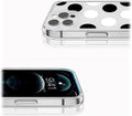 iPhone 14 Pro Max Protection Kit Bundle - Polkadot Hybrid-Flex Hard Shell Case with Tempered Glass Screen and Camera Protector (Clear/Black/White) by Zerodamage Sahara Case LLC
