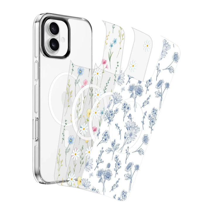 iPhone 16 Plus Floral Design Case with Swappable Back - Wireless Charging | Inspire Series by Zerodamage Sahara Case LLC