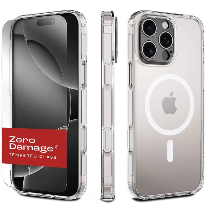 iPhone 16 Pro Clear Case & Screen Protector Kit - Rugged Protection, MagSafe | Classic Series by Zerodamage Sahara Case LLC