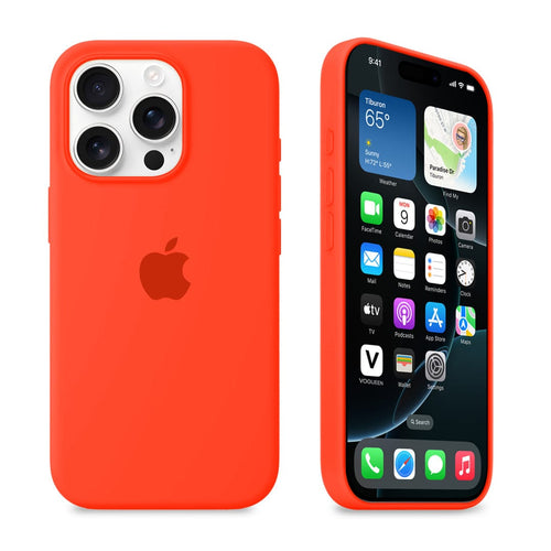 iPhone Silicone Case (Orange) by Vogueen