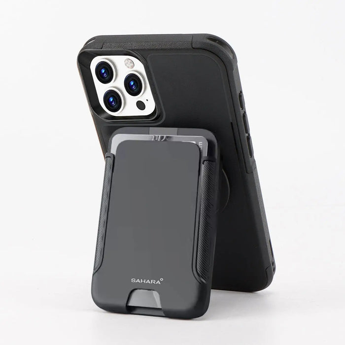 iPhone 16 Pro Rugged Wallet Case with Kickstand - MagSafe, Card Holder | Raider Series by Zerodamage Sahara Case LLC