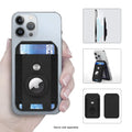 iPhone Black Leather Wallet Case with AirTag Holder & Stand - MagSafe | Indy Series by Zerodamage Sahara Case LLC