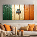 Irish Shamrock Glory Wooden Flag Wall Art II by Tailored Canvases