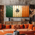Irish Shamrock Glory Wooden Flag Wall Art II by Tailored Canvases