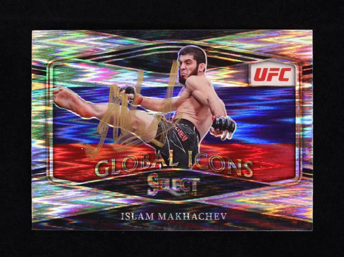 Islam Makhachev Signed 2022 Select UFC Global Icons Prizms Flash #16 (Beckett) by Price Is Right Miami