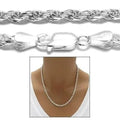 Italian 925 Silver Filled High Polish Finsh Rope Chain by DailySale