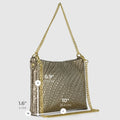 Italian Genuine Basketweave-Embossed Metallic Suede Crossbody Bag | Bari by TAKEASY