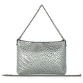 Italian Genuine Basketweave-Embossed Metallic Suede Crossbody Bag | Bari by TAKEASY