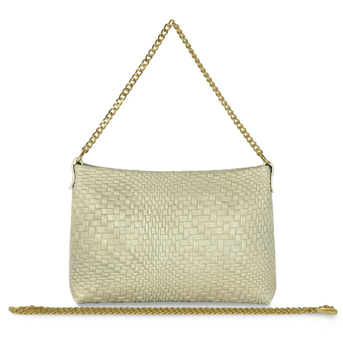 Italian Genuine Basketweave-Embossed Suede Crossbody Bag | Bergamo by TAKEASY