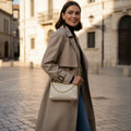 Italian Genuine Basketweave-Embossed Suede Crossbody Bag | Bergamo by TAKEASY