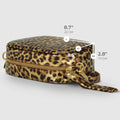 Italian Genuine Leopard-Print Metallic Suede Crossbody Bag | Potenza by TAKEASY