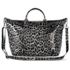 Italian Genuine Leopard-Print Metallic Suede Top-Handle Bag | Rimini