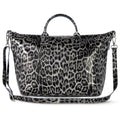 Italian Genuine Leopard-Print Metallic Suede Top-Handle Bag | Rimini by TAKEASY