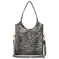 Italian Genuine Leopard-Print Metallic Suede Tote Bag | Catania by TAKEASY
