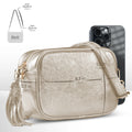 Italian Genuine Metallic Suede Crossbody Bag | Gubbio by TAKEASY