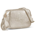 Italian Genuine Metallic Suede Crossbody Bag | Gubbio by TAKEASY