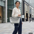 Italian Genuine Metallic Suede Top-Handle Bag | Padova by TAKEASY