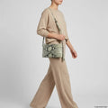 Italian Genuine Python-Print Suede Crossbody Bag | Lecce by TAKEASY