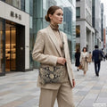 Italian Genuine Python-Print Suede Crossbody Bag | Lecce by TAKEASY