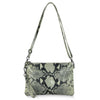 Italian Genuine Python-Print Suede Crossbody Bag | Lecce