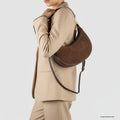 Italian Genuine Suede & Full-Grain Leather Shoulder Bag | Arezzo by TAKEASY