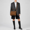 Italian Genuine Suede & Full-Grain Leather Top-Handle Bag | Alba by TAKEASY