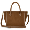 Italian Genuine Suede & Full-Grain Leather Top-Handle Bag | Alba by TAKEASY