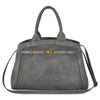 Italian Genuine Suede & Full-Grain Leather Top-Handle Bag | Forlì