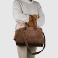 Italian Genuine Suede Top-Handle Bag | Cuneo by TAKEASY