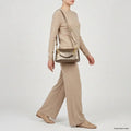 Italian Genuine Woven-Embossed Metallic Suede Crossbody Bag | Roma by TAKEASY