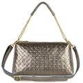 Italian Genuine Woven-Embossed Metallic Suede Crossbody Bag | Roma by TAKEASY