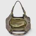 Italian Genuine Woven-Embossed Metallic Suede Top-Handle Bag | Savona by TAKEASY